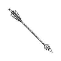 retro arrow sketch hand drawn vector