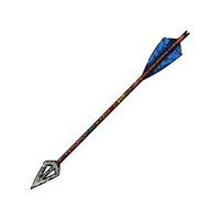 retro arrow sketch hand drawn vector