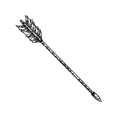 antique arrow sketch hand drawn