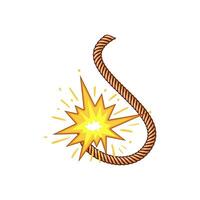 blasting dynamite fuse cartoon illustration vector