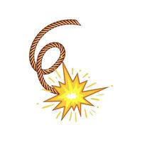 ignition dynamite fuse cartoon illustration vector