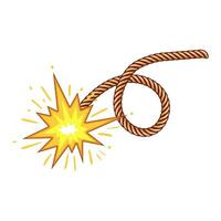 spark dynamite fuse cartoon illustration vector