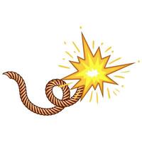 trigger dynamite fuse cartoon illustration vector