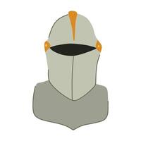 crusader knight helmet cartoon illustration vector