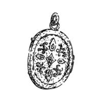 charm locket sketch hand drawn vector