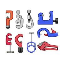 pipe cutter set cartoon illustration vector