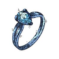 platinum ring jewelry sketch hand drawn vector