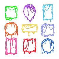 slime frame set cartoon illustration vector