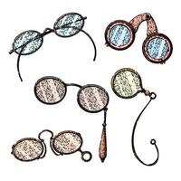 spectacles set sketch hand drawn vector