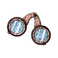 antique spectacles sketch hand drawn vector