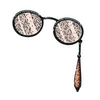 classic spectacles sketch hand drawn vector