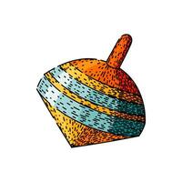 gyroscope spinning top sketch hand drawn vector