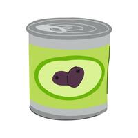 storage tin can cartoon illustration vector