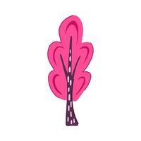sketch tree doodle flat cartoon illustration vector