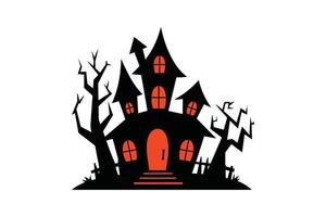 Haunted House of Shadows Dark Secrets Lurking in the White Mist vector