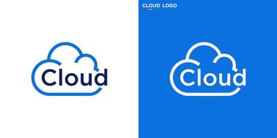 Simple cloud logo. Computing, tech. Icon symbol template design EPS 10 vector