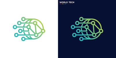 world tech logo, molecule, data, connection. Icon symbol template EPS 10 vector