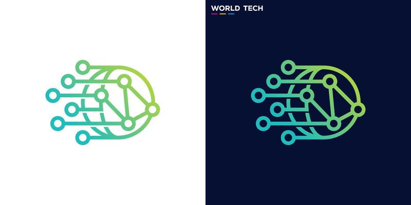 world tech logo, molecule, data, connection. Icon symbol template EPS 10