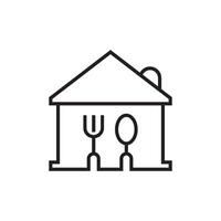 A house with fork and spoon icon vector