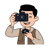 A man taking a picture with a camera vector