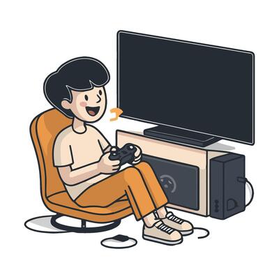 A man sitting in a chair with a game controller