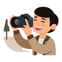A man taking a photo with a camera vector