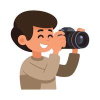 A man is taking a picture with a camera vector