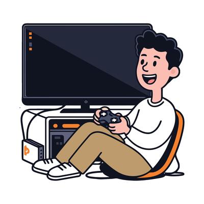 A man sitting on a chair with a game controller
