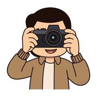 A man taking a photo with a camera vector