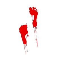 red bloody footprint element vector