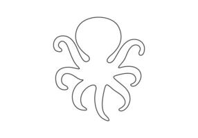 One line drawing of Octopus. Continuous single line art Octopus. Pro illustration vector