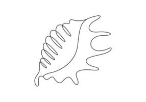 Seashell one continuous line drawing premium illustration vector