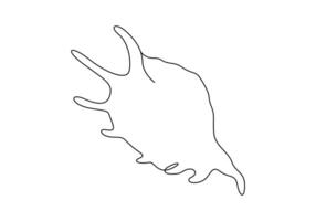 Seashell continuous line drawing. One line art seashell. Premium illustration vector