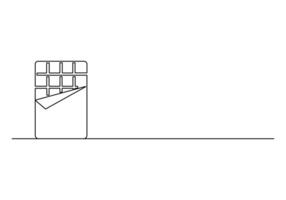 Chocolate bar continuous line drawing. Pro illustration vector