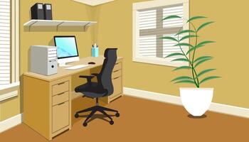 comfortable aminimalist work space background vector