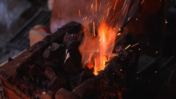They forge iron. Media. They work with iron on the street at a split temperature video