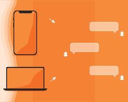 tablet pc and smartphone with text window, web background vector