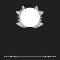 Funeral card with photo frame and cross vector