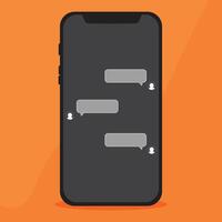 black smartphone with white dialog windows vector