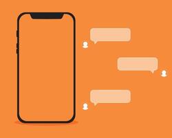 Smartphone frame with empty dialog windows vector