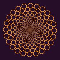 Abstract ring spiral spinning vortex flower background vector