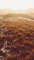 dry grass fields and mountains in Nepal video