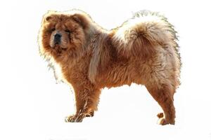 Chow Chow dog standing on white background photo