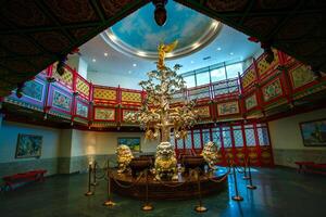 Ulaanbaatar, Mongolia - August 14, 2024 - Scene of The Chinggis Khaan National Museum, a museum in Chingeltei, exhibits more than 10,000 artifacts, mostly are the original ones photo