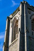 Close-up of an Architectural Stone Tower photo