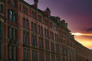 Brick Building at Sunset photo
