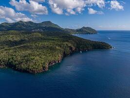 Aerial View of the Jorasses diving site at Grande Anse, Martinique, West Indies, France photo