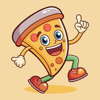 Animated Sticker of an Overjoyed Dancing Pizza Slice vector