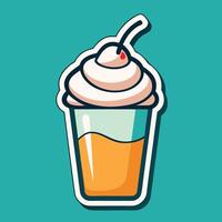 Whimsical Smoothie Delight with Swirling Whipped Cream vector