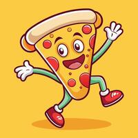 Animated Pizza Slice Grooving with Exuberant Joy vector